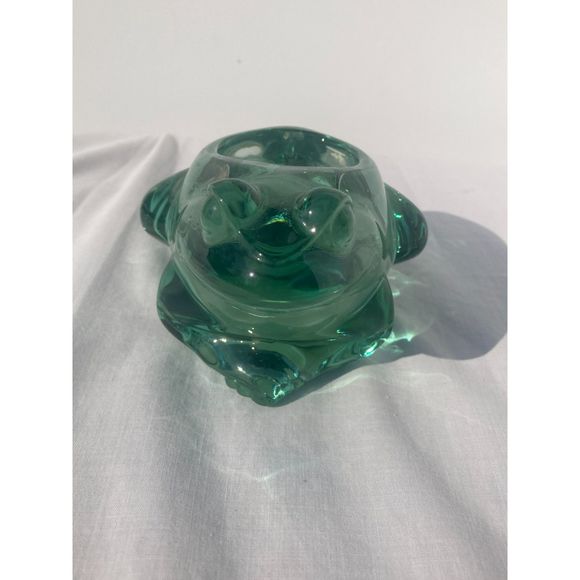 Indiana Glass Green Glass Frog Votive Candle / Paperweight #07138 Novelty Glass - Picture 10 of 10